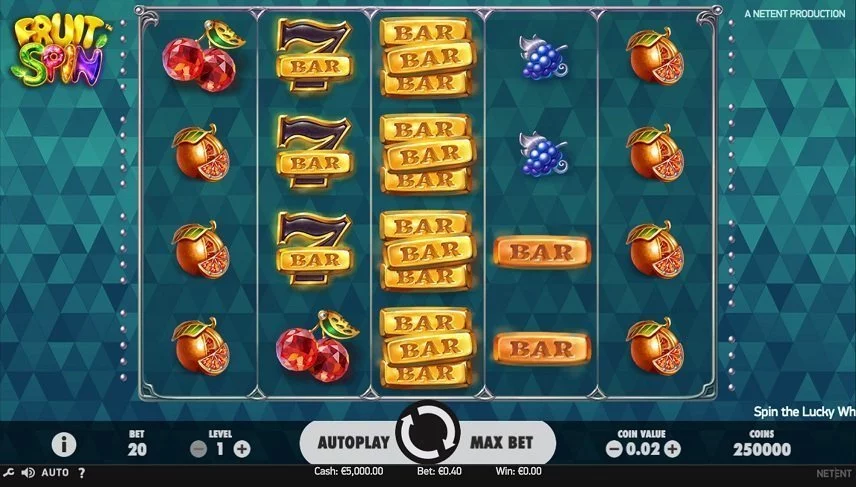 I Fruit Slots kommer symbolerna i samlingar på 9