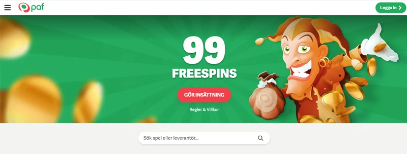 Pafs hemsida och free spins bonus