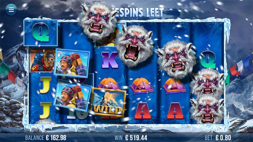 Basspelet i online slot 9K Yeti från svenska spelutvecklaren Yggdrasil