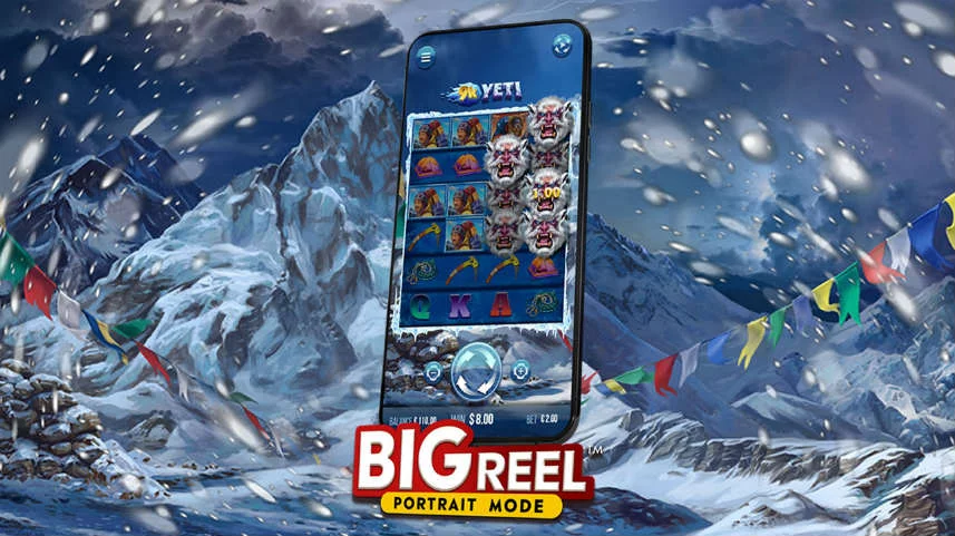 Det nya spelläget Big Reel som anväds på mobiler i casinospelet 9K Yeti