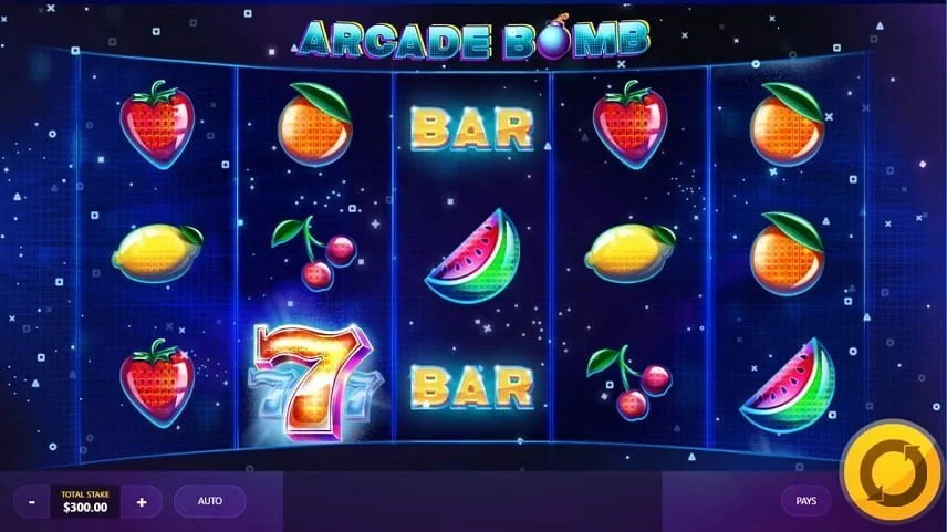 Arcade Bomb innehåller klassiska symboler som körsbär och klockor