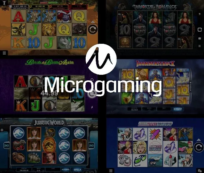 Microgaming lototyp och spelautomater i bakgrunden