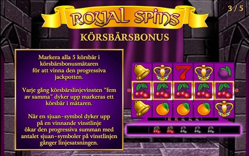 Körsbär i Royal Spins ger dig chans på jackpott