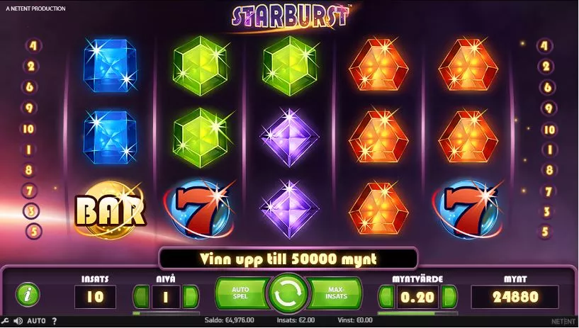 Starburst är ett enkelt spel att ta till sig