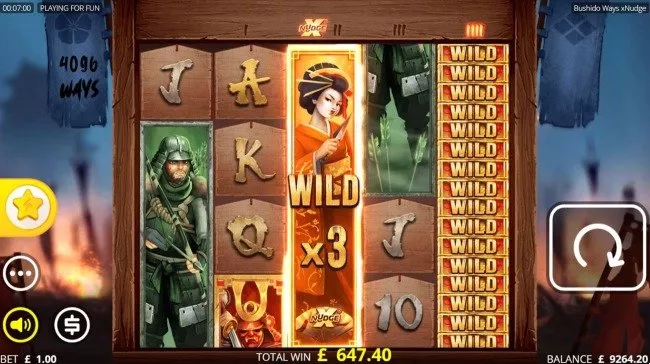 Bushido Ways xNudge, online slot från NoLimit City