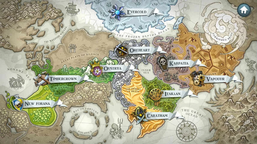 Världskarta från online slot Castle Builders 2