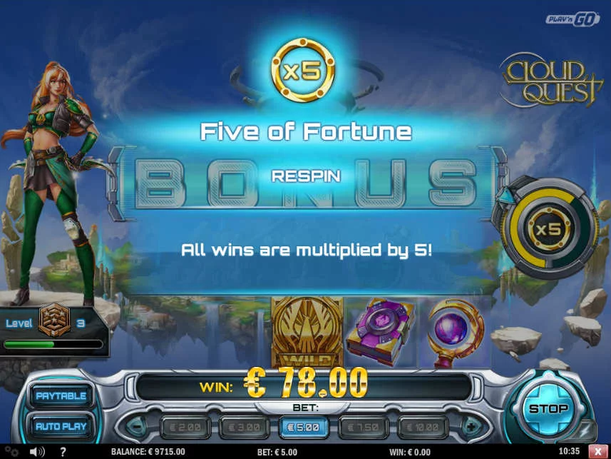 Ytterligare en bonusfunktion i online slot Cloud Quest