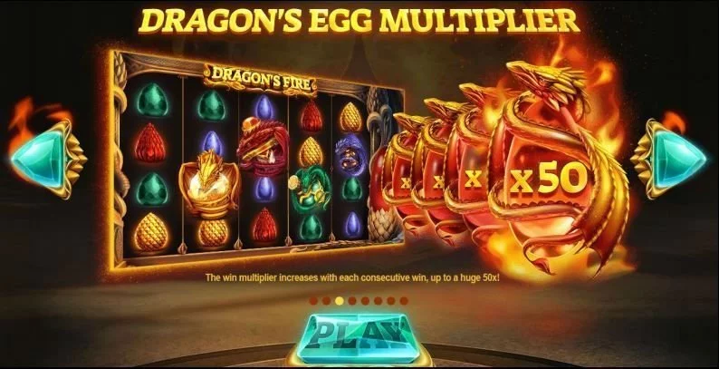 Multipliers i online slot Dragons Fire