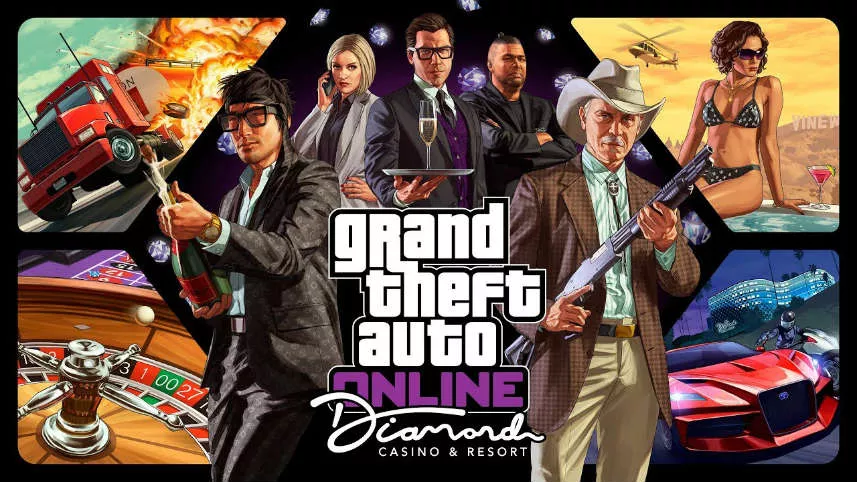Reklambild från det bästsäljande tv-spelet Grand Theft Autos tilläggspaket Diamond and Casino Resort.