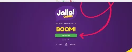 Jalla casinos hemsida. Inloggning med bankid