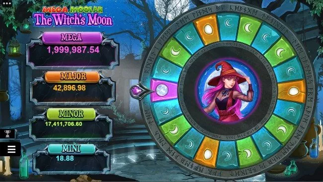 Mega Moolah The Witch's Moon är en spelautomat med progressiv jackpott från Microgaming.