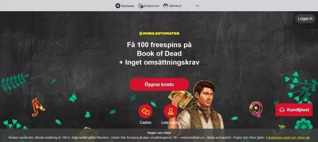 Mobilautomaten nätcasino med bankid