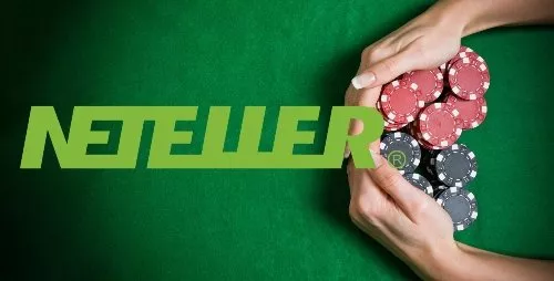 hand drar pokerchips, neteller logo till vänster