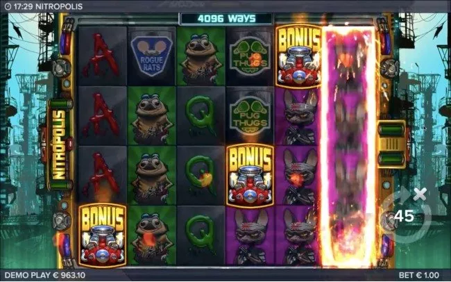 Nitropolis online slot på nätcasino från Elk Studios