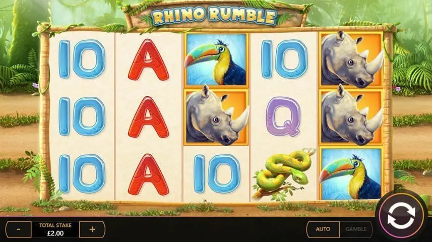 Rhino Rumble är ett casinospel från Cayetano Gaming