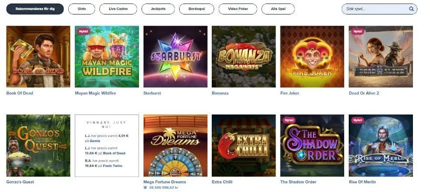 spelutbud igame casino