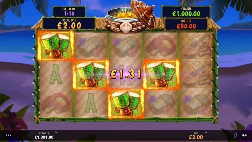 Vinst i casinospelet Tiki Mania