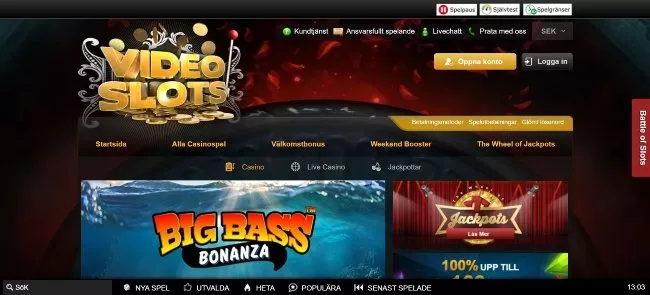 Videoslots online casino med BankID