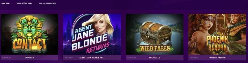 Violet Casino spelutbud slots