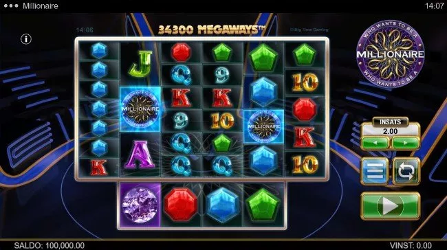 Who Wants to be a Millionaire spelautomat från Big Time Gaming.